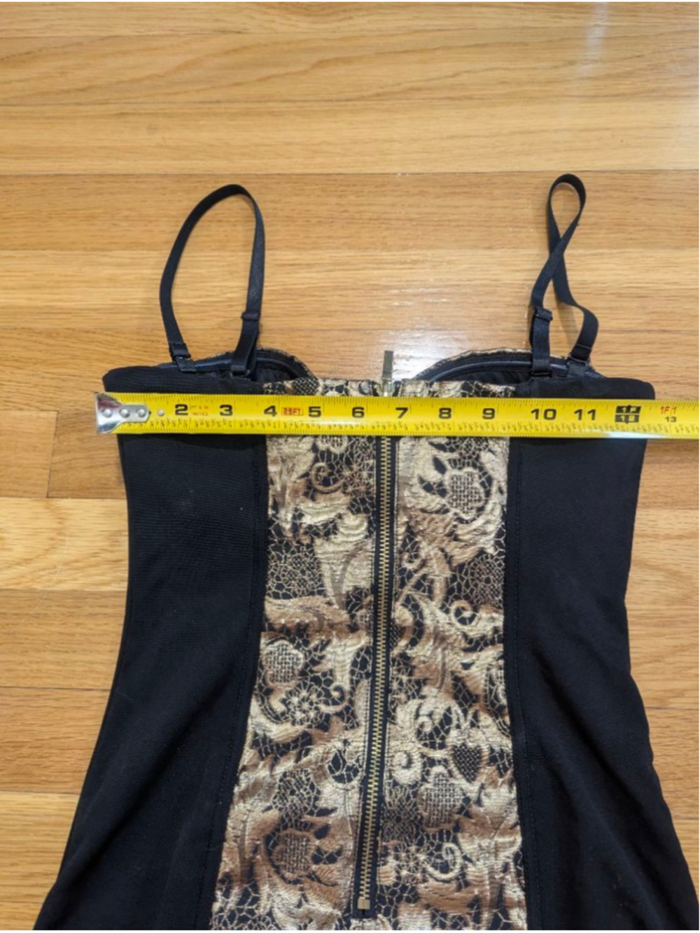 bebe Black & Gold Convertible Strapless Bodycon Dress XXS - Picture 13 of 14